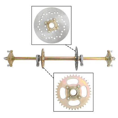 32" ATV Quad Go Kart Rear Live Axle Kit Sprocket Brake Wheel Hub Brake Assembly