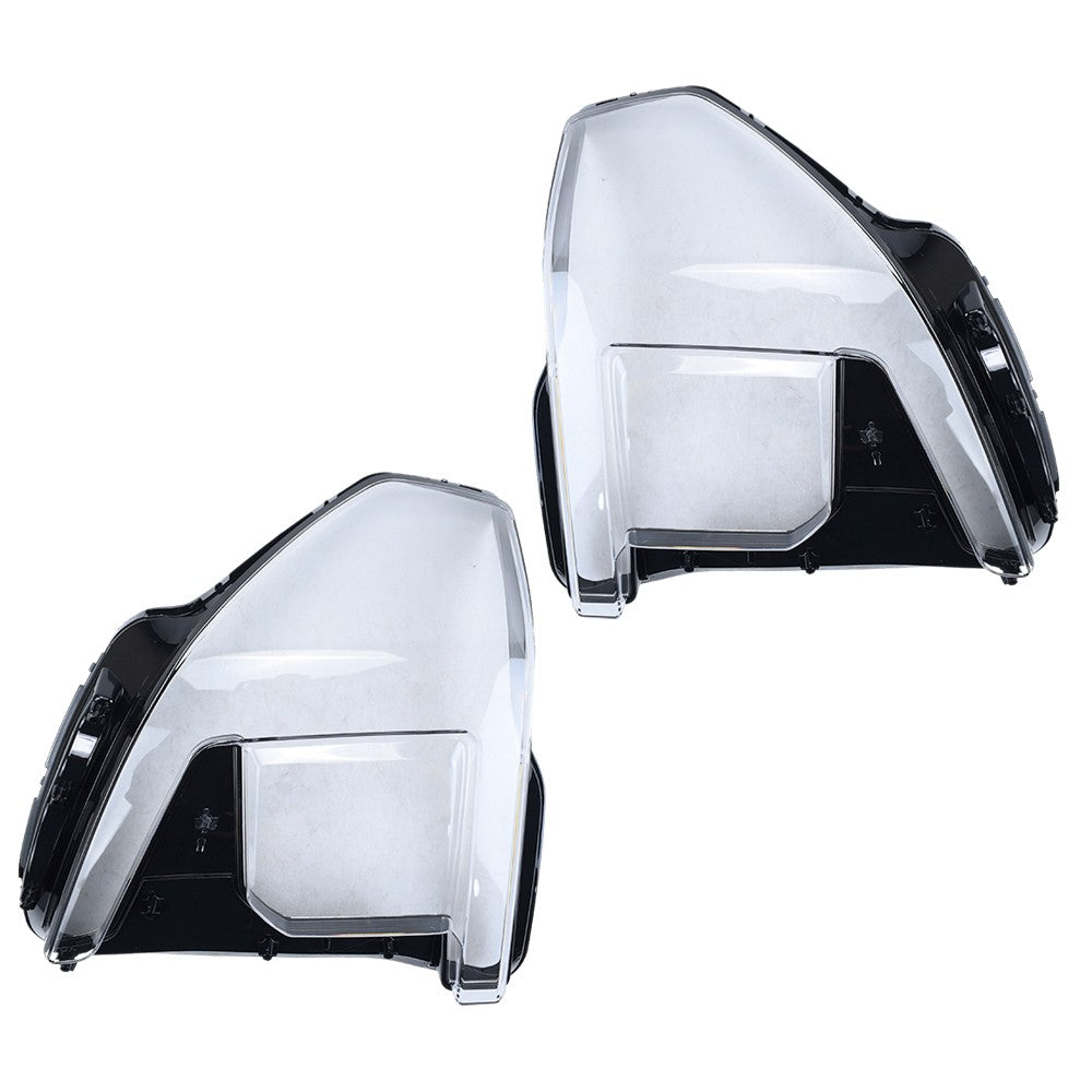 New A Pair Headlight Clear Lens Shell + Glue For 2022 2023 2024 GMC Sierra 1500
