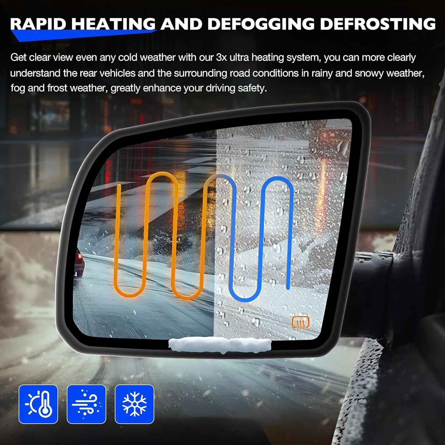 Left Driver Side Heated Mirror Glass w/ BSM For 2002-2020 Toyota Tundra Sequoia