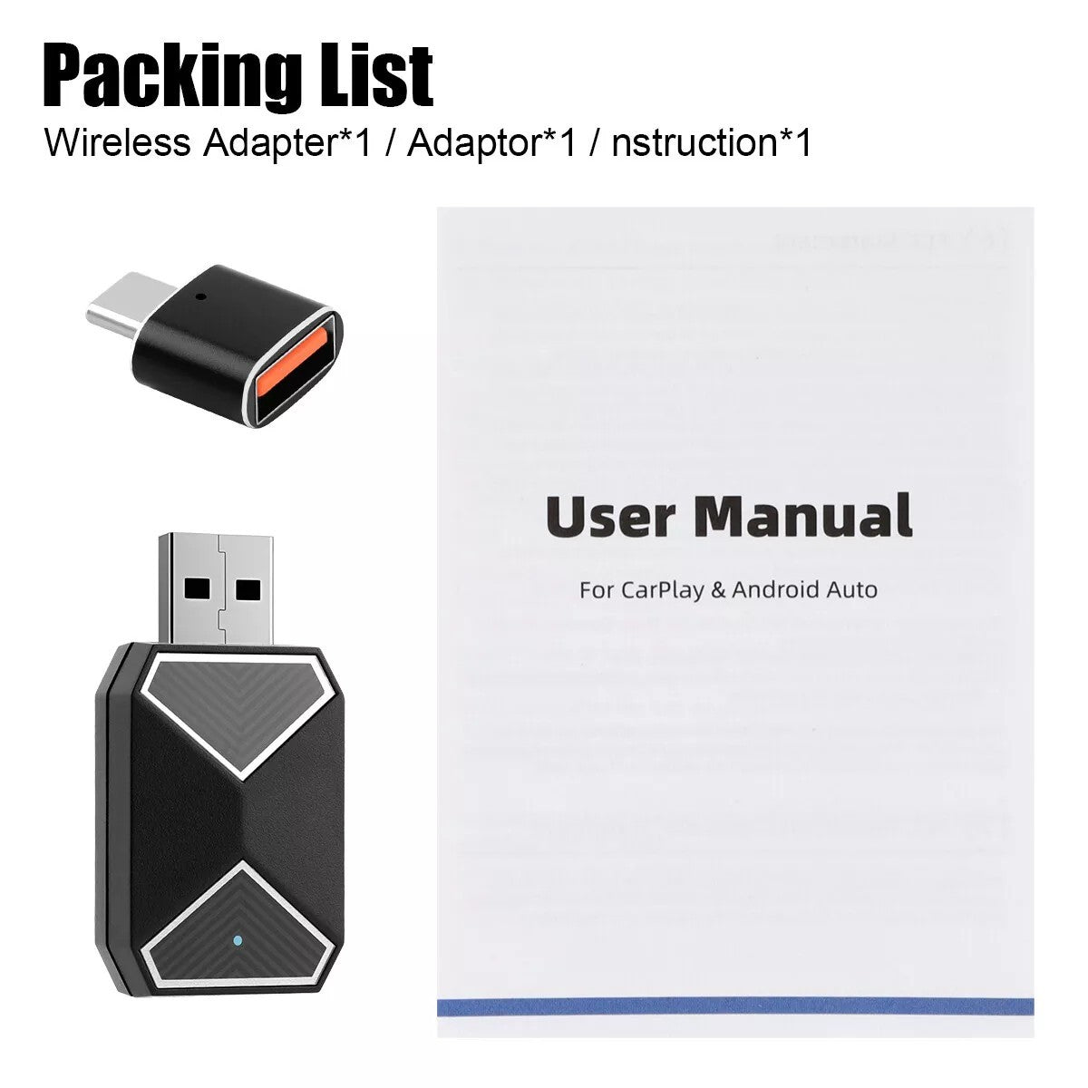 Mini Wireless CarPlay Adapter For Android Auto &Apple USB Car Dongle Connect Box