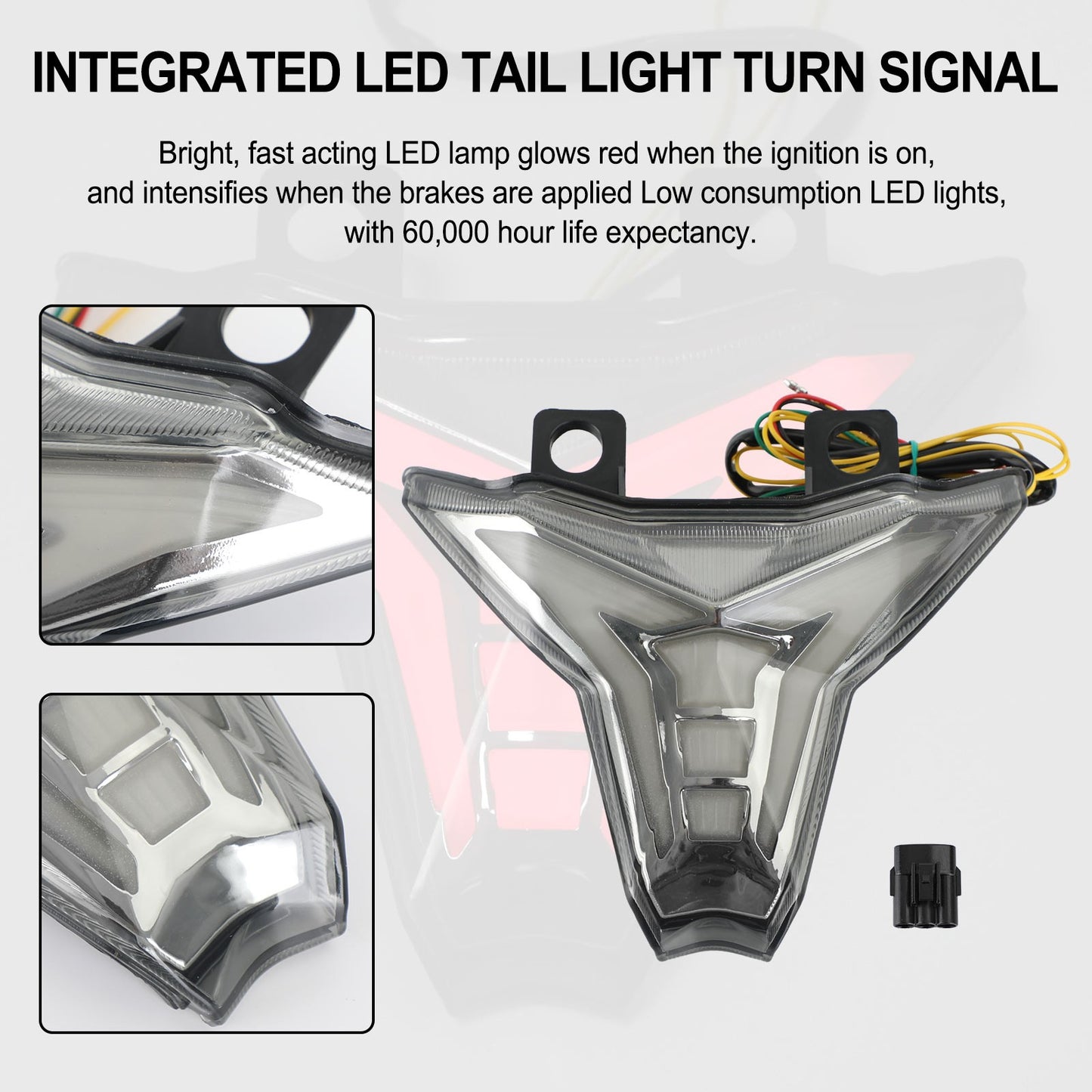 Integrated Tail Light Turn Signal Fit KAWASAKI Ninja ZX10R Z1000 Black 2013-2022