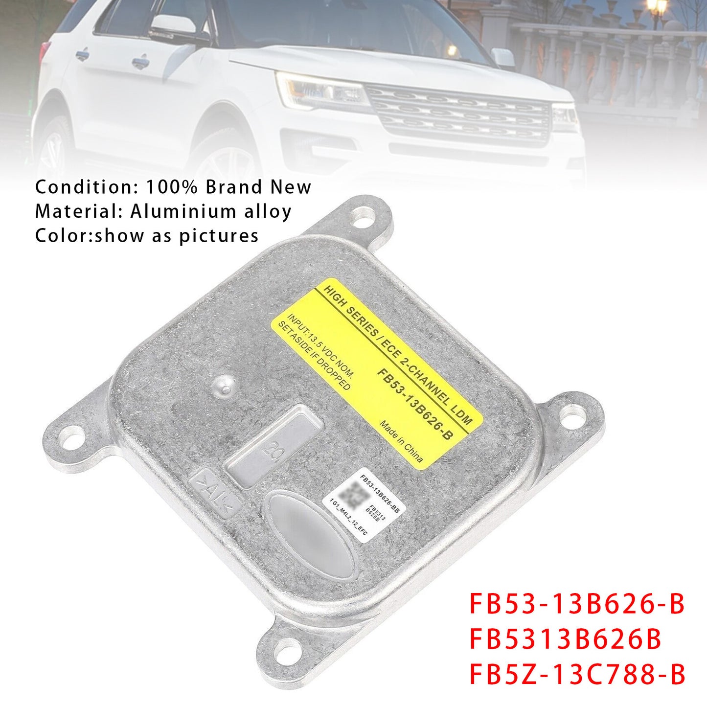 LED Headlight Module Ballast Unit FB53-13B626-B For Ford Explorer 2016-2019