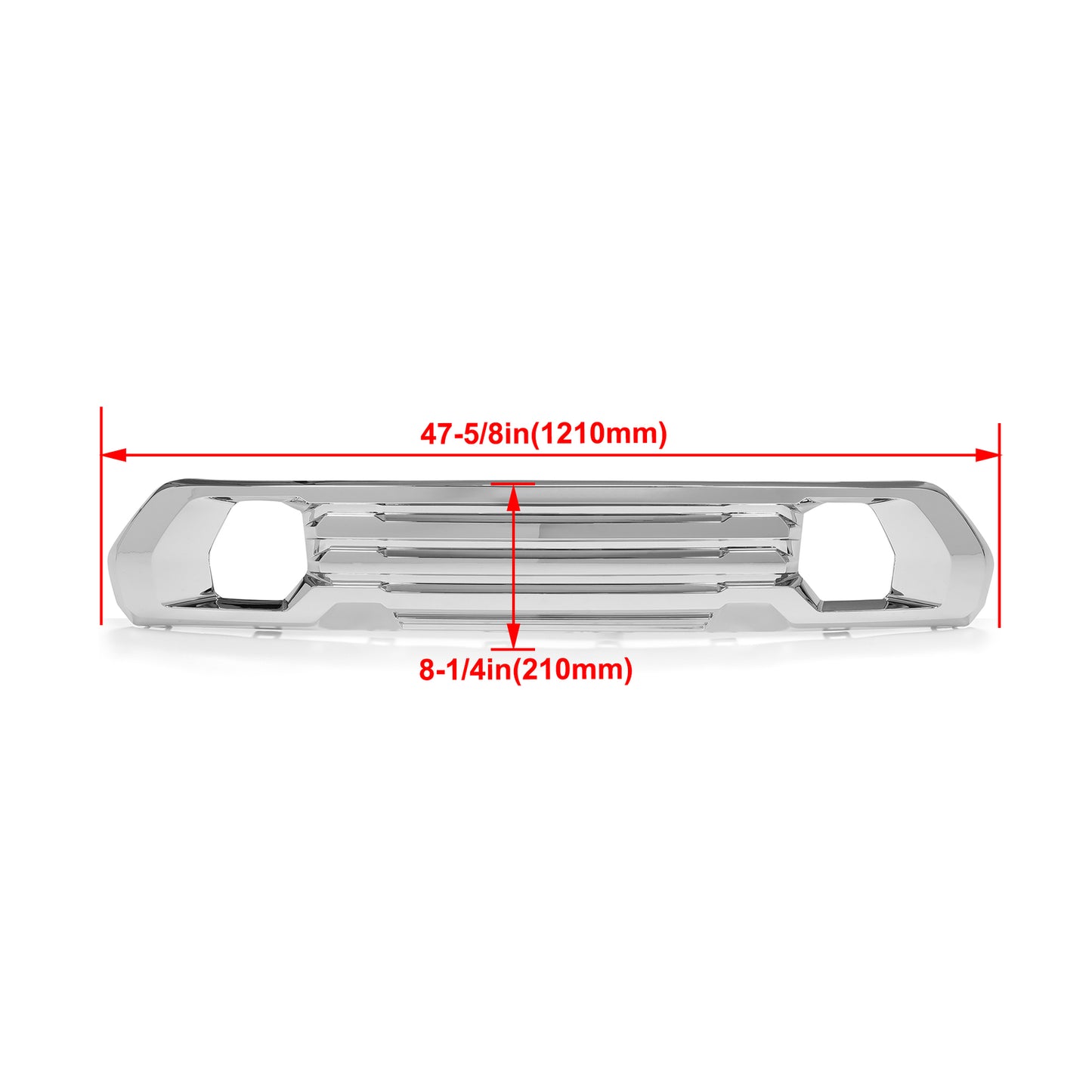 Solid Spare Front Lower Bumper Filler Grille Plate Chrome For 19-21 22 GMC Sierra 1500