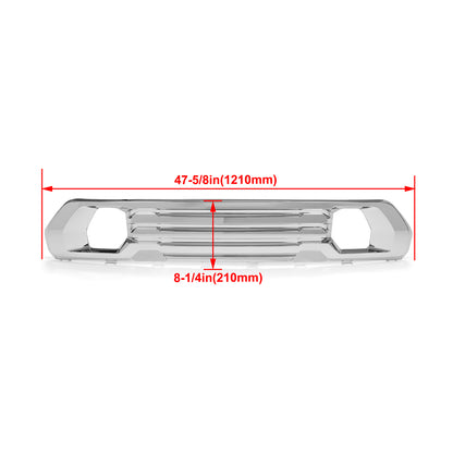 Solid Spare Front Lower Bumper Filler Grille Plate Chrome For 19-21 22 GMC Sierra 1500