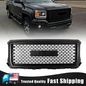 Front Upper Bumper Grille Matte Black For GMC Sierra 1500 2014 2015 Denali Style