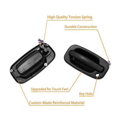 4Pcs Exterior Door Handle Front Rear Side For 99-07 Chevy Silverado GMC Cadillac