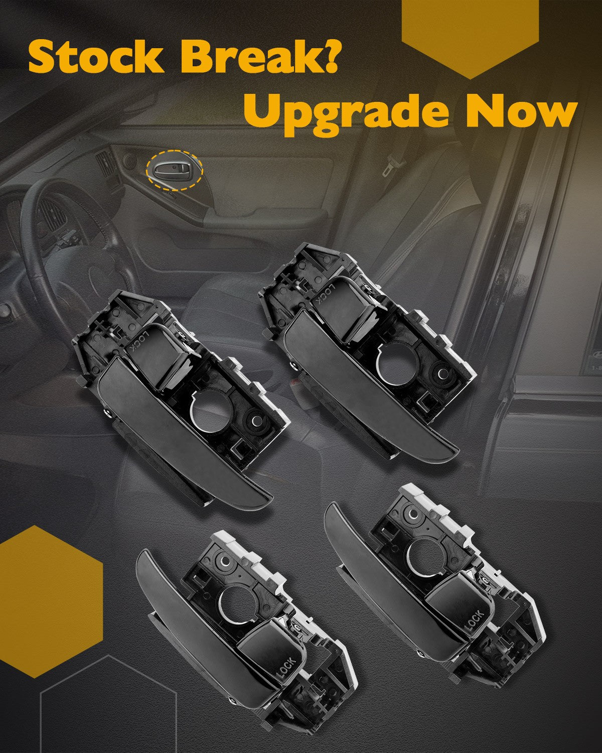 8Pcs Exterior Interior Door Handles Front & Rear Side For 01-06 Hyundai Elantra