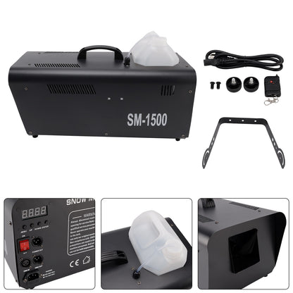 1500W Snow Machine with Wired Remote – Snowflake Maker for Christmas Weddings