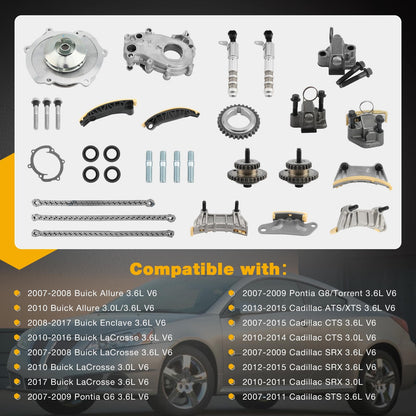 Timing Chain w/ Water Pump Kit For 07-15 Chevy Colorado Camaro GMC Acadia 9-0753