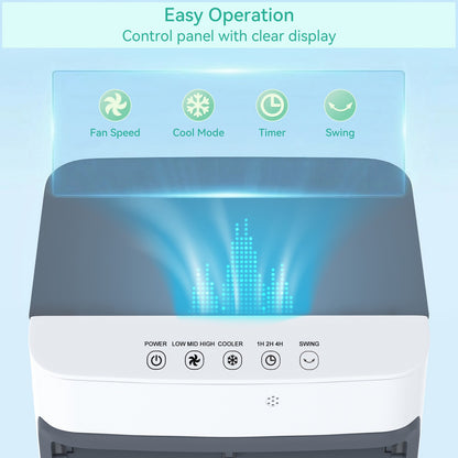 Portable 8.5 Gal 3-in-1 Evaporative Cooler, Fan, Humidifier w/ Remote Control