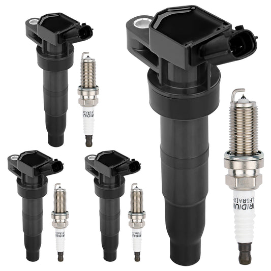 Solid Spare 4X Ignition Coils & Iridium Spark Plug Pack For 09-13 Kia Sorento Hyundai Tucson