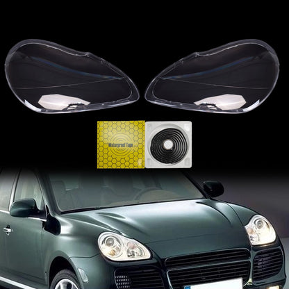 For Porsche Cayenne 2003-2006 Car Headlight Clear Lens Headlamp Cover Shell+Glue