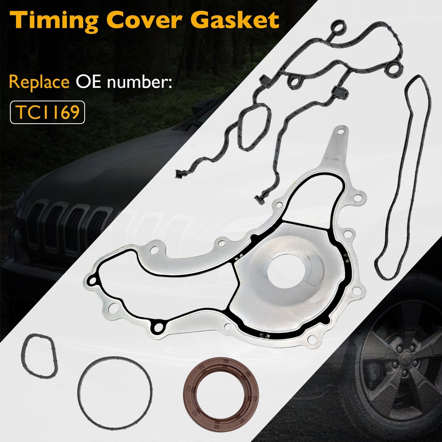Timing Cover Gasket Set For 2011-18 Dodge Ram Chrysler 200 300 Jeep 3.2L 3.6L V6