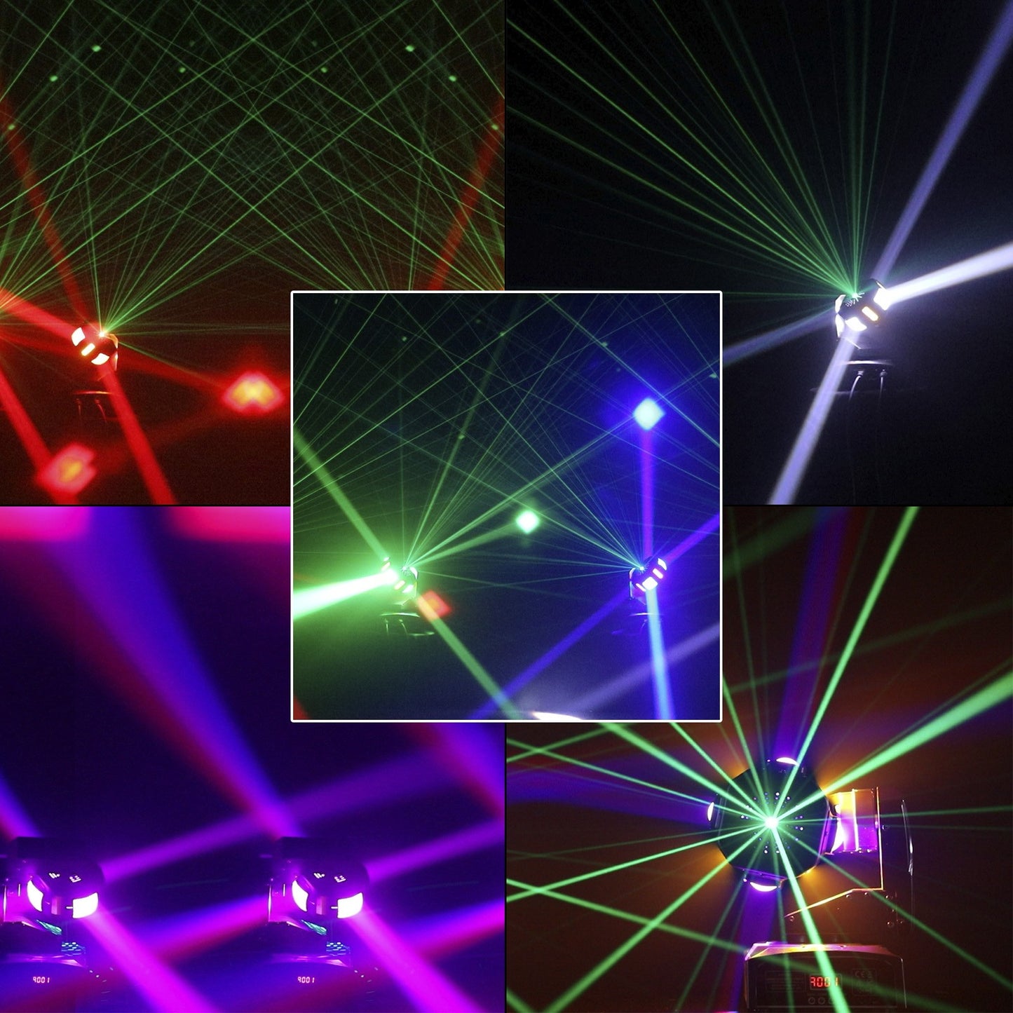 6LED Moving Head Light 3-Axis Beam Stage DMX Spot Disco Party Show Lighting