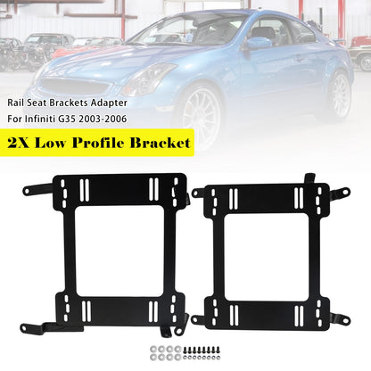 2X Low Profile Bracket Rail Seat Brackets Adapter For Infiniti G35 2003-2006