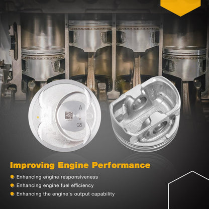 2.4 Engine Piston Kit w/ Connecting Rod Set For Hyundai Sonata Kia Optim Sorento