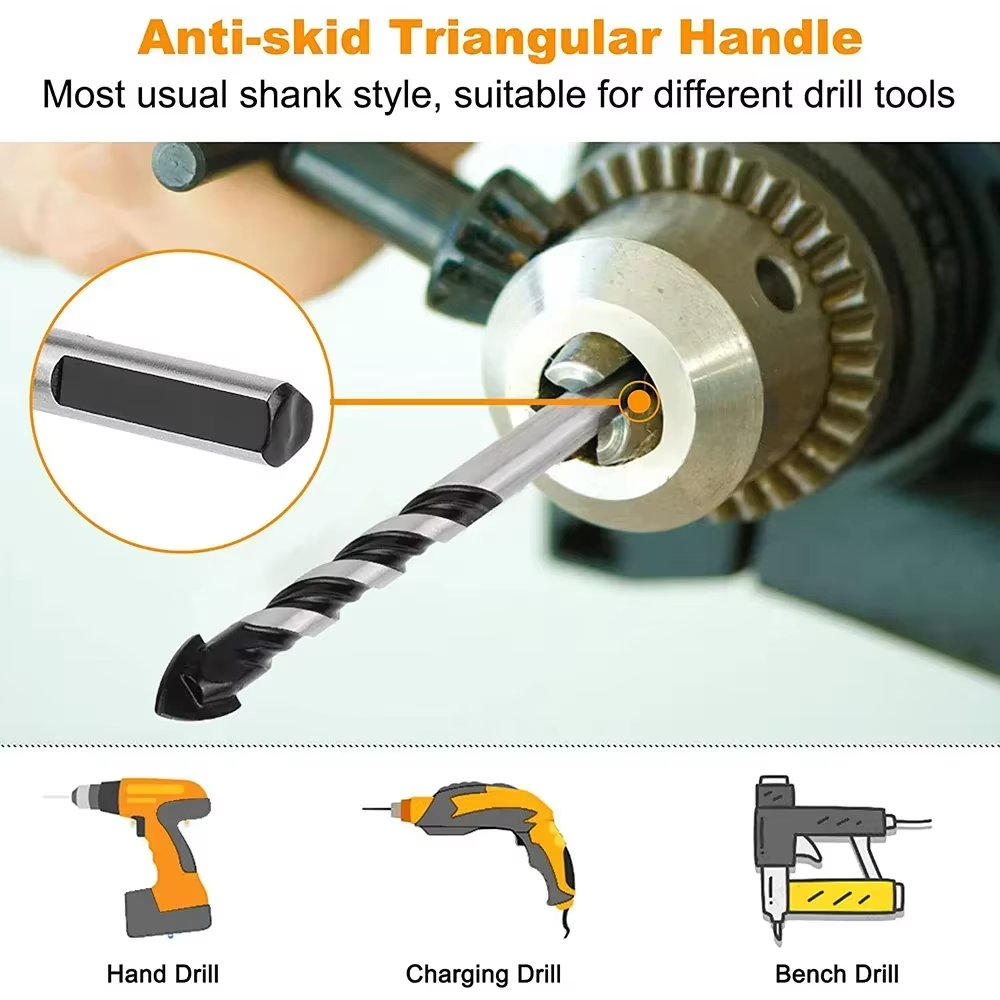 10Pcs Carbide Tungsten Drill Bit Set for Ceramic Tile Concrete Glass Wood Marble
