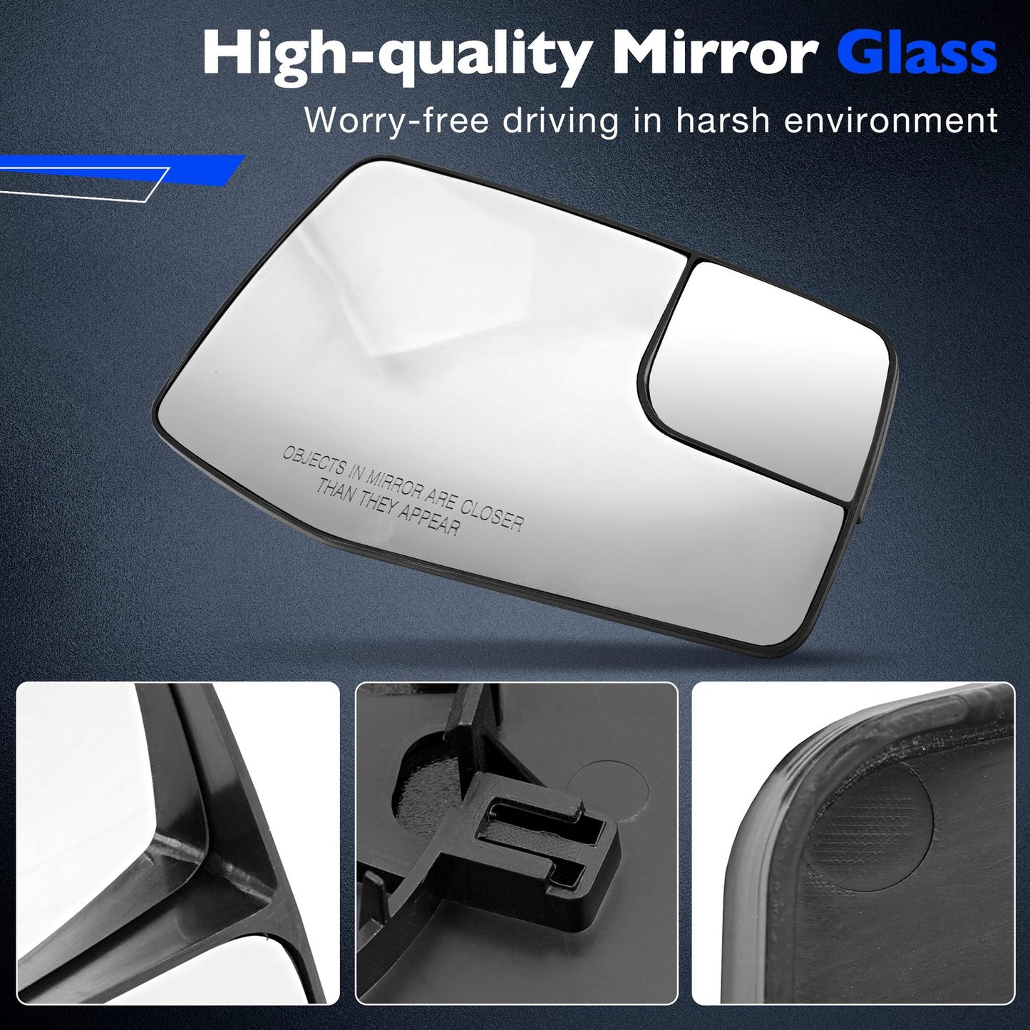 Right Passenger Side Heated Mirror Glass For 2019-25 GMC Sierra Chevy Sliverado
