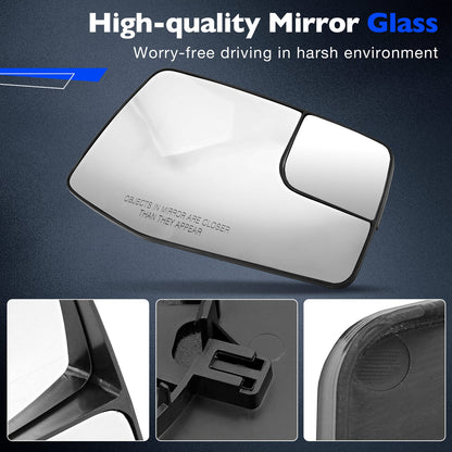 Right Passenger Side Heated Mirror Glass For 2019-25 GMC Sierra Chevy Sliverado