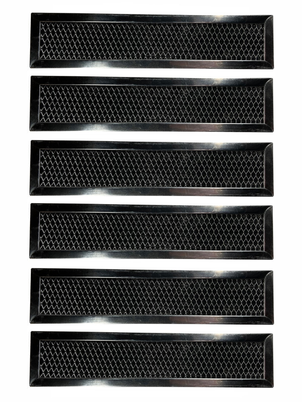 Solid Spare (6) Compatible for GE WB02X10943 Carbon Microwave Range Filters 2-1/2" x 11"