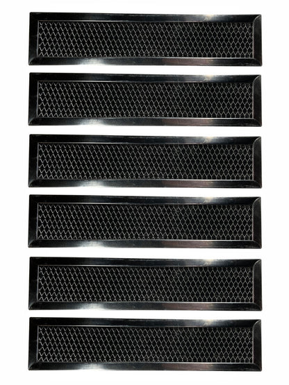 Solid Spare (6) Compatible for GE WB02X10943 Carbon Microwave Range Filters 2-1/2" x 11"