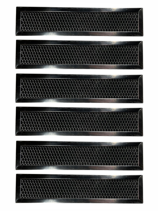 Solid Spare (6) Compatible for GE WB02X10943 Carbon Microwave Range Filters 2-1/2" x 11"