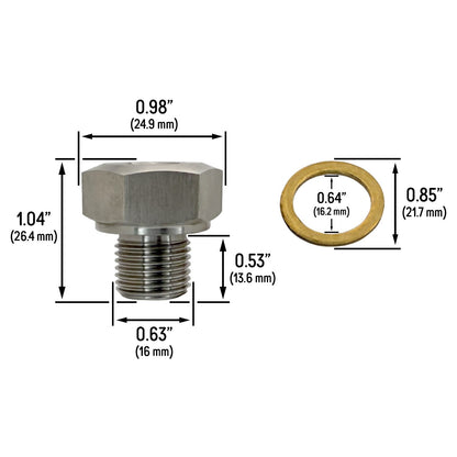 Oil Pressure Sensor Adapter for All Chevy GM, LS Engines LS1 LS2 LS3 LSX M16x1.5