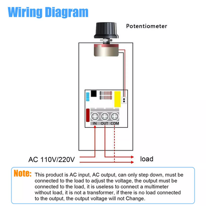 AC 110-230V 10000W SCR Motor Speed Controller Volt Regulator Dimmer Thermostat