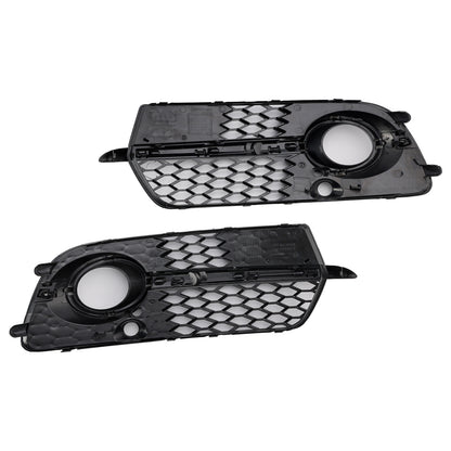 Front Bumper Fog Light Grill Grille Fit Audi Q5 S-Line SQ5 2013~2017 Black