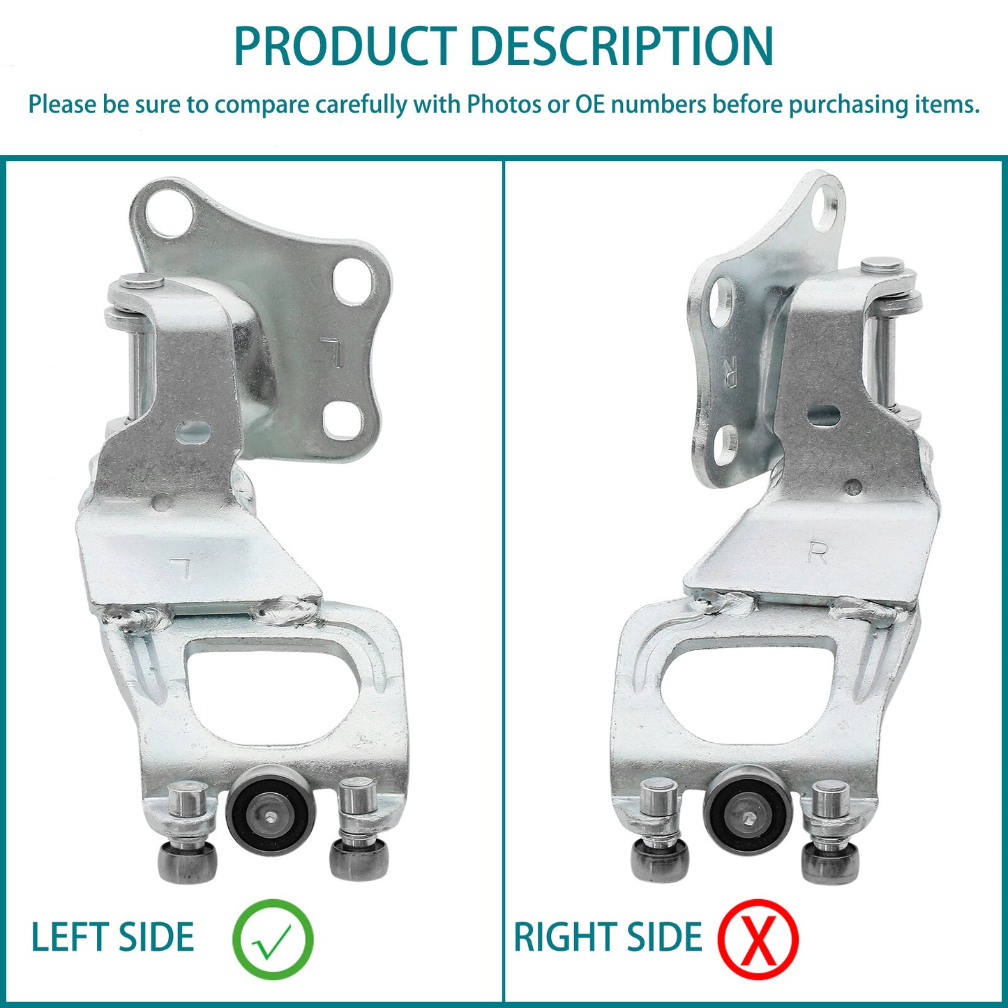 Left Driver Side Center Sliding Door Hinger & Rolle For 2004-2010 Toyota Sienna