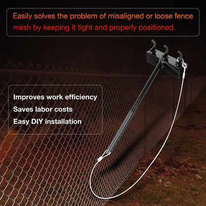 Chain Link Fence Heavy Duty Top Rail Fabric Hanging Tool w/ Hook & Rail Bracket