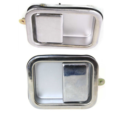 Exterior Door Handle For 97-2006 Jeep Wrangler (TJ) Set of 2 Front Chrome Metal