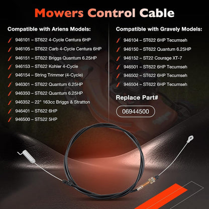 06944500 Control Cable For Ariens Gravely ST622 ST522 ST22 String Trimmers