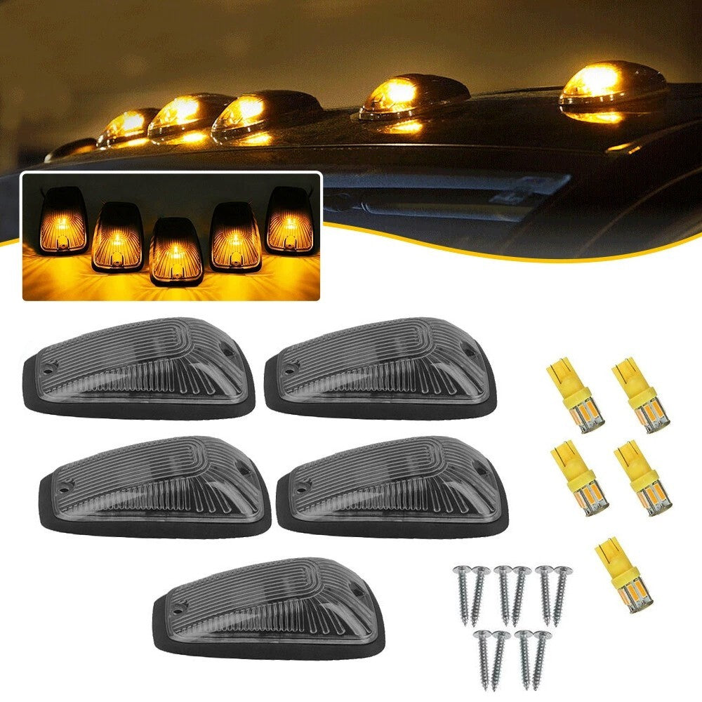 5x For 1988-2002 Chevy/GMC Pickup Trucks Roof Top Cab Lights Amber Marker Lights