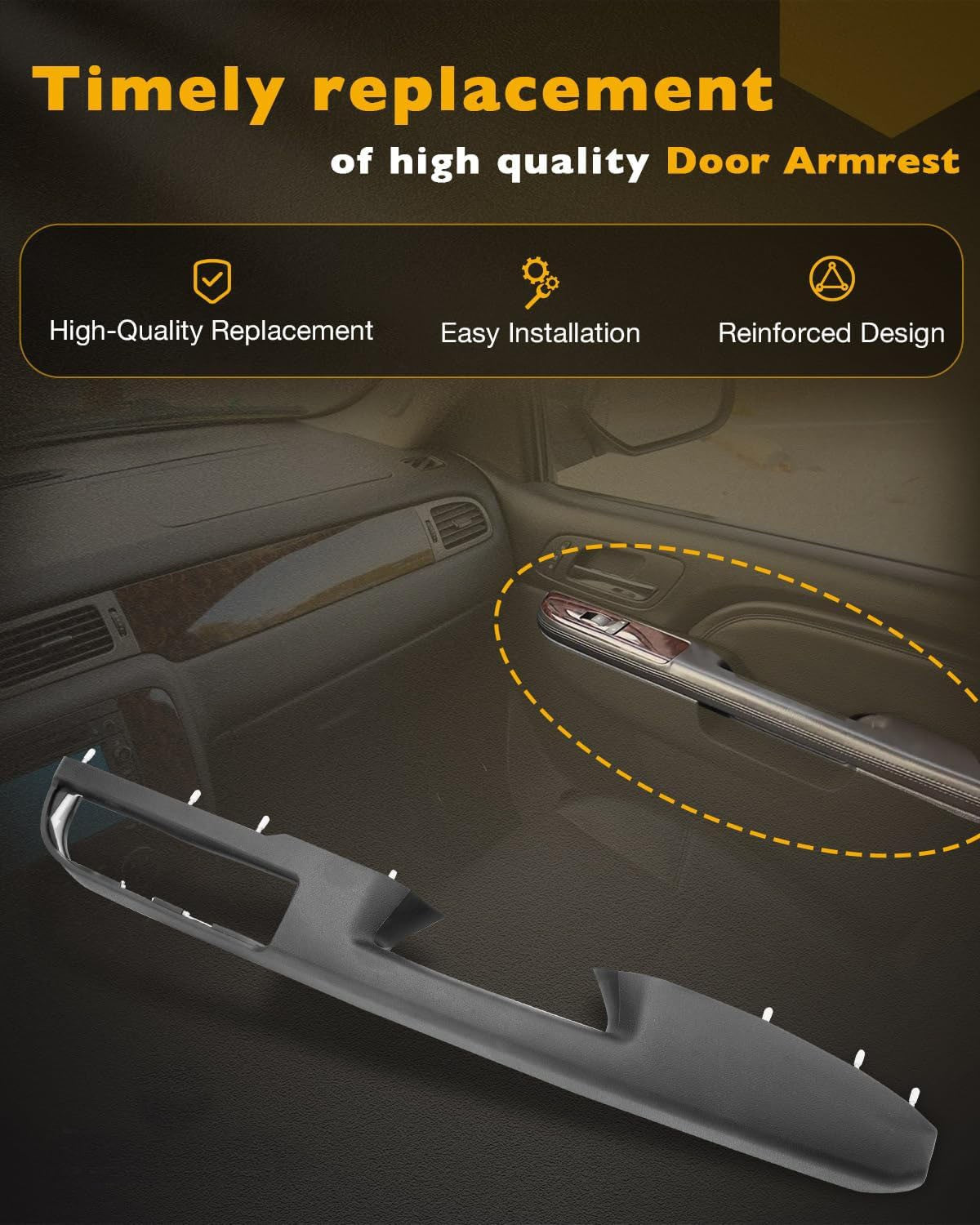Passenger Armrest Repair Kit For 10-14 Chevy Silverado GMC Sierra 1500 2500 3500