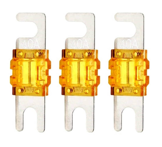 Solid Spare Mini ANL Fuse 40A 40 Amp 32V AFS Fuses For Auto Marine Stereo Audio Video 3 Pack