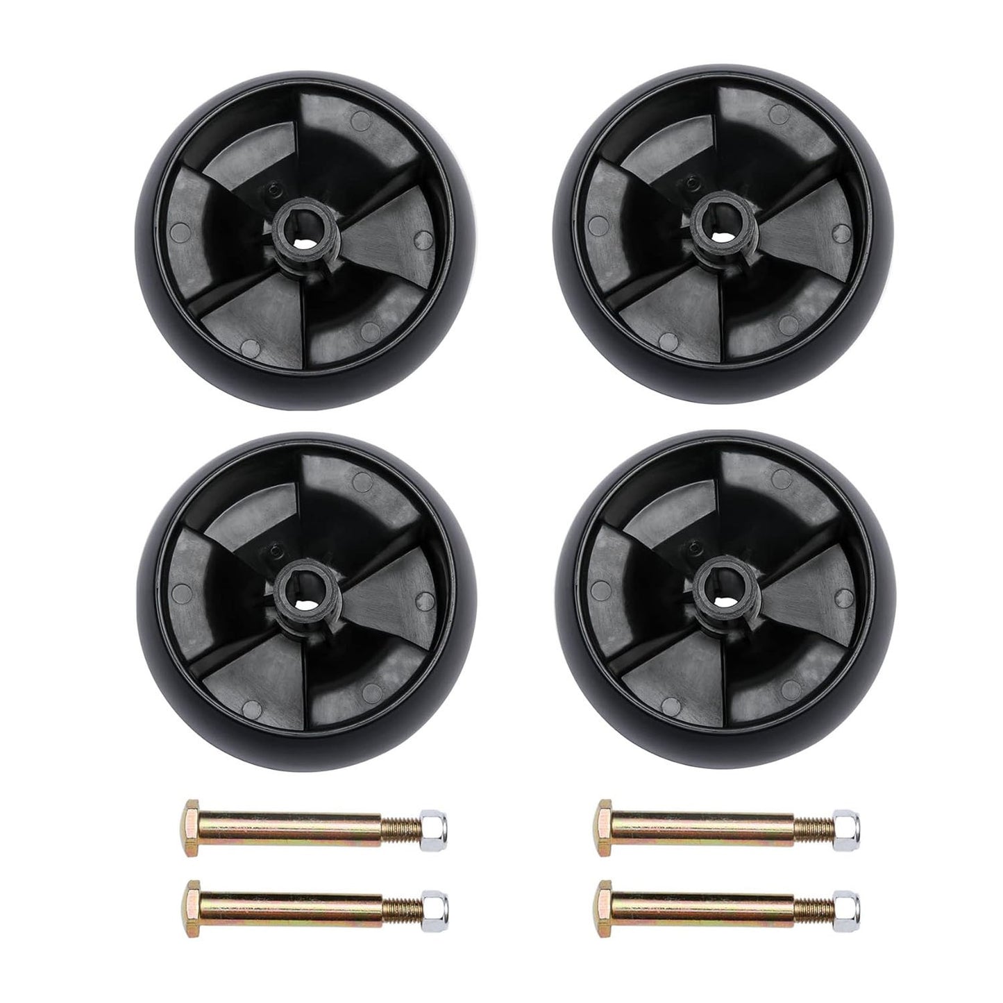 4Pcs Mower Deck Wheel w/Bolt For Cub Cadet MTD Troy Bilt Toro 112-0677 734-04155