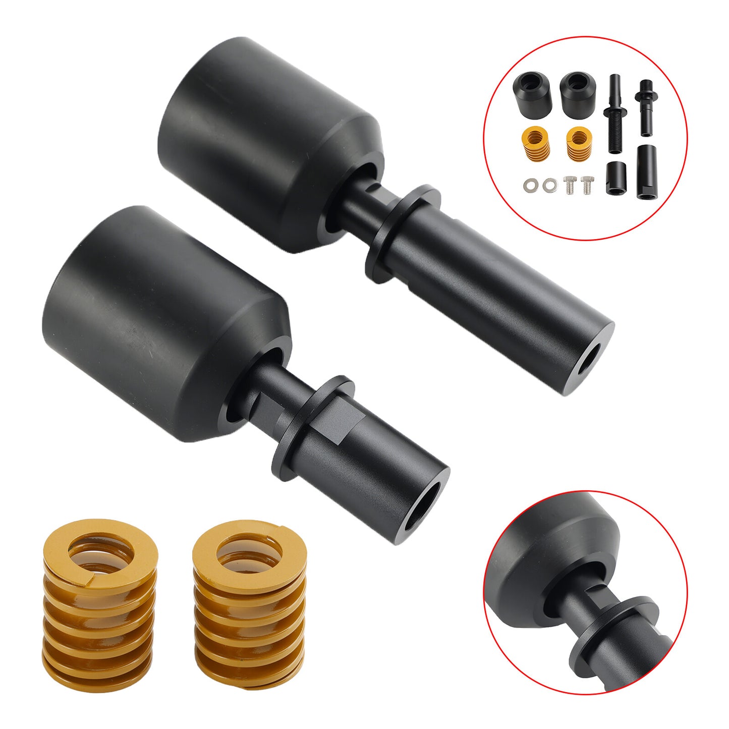 Crash Bobbin Protector Slider Aluminum Black For Kawasaki Zx-4R Zx-4Rr 2023-2024