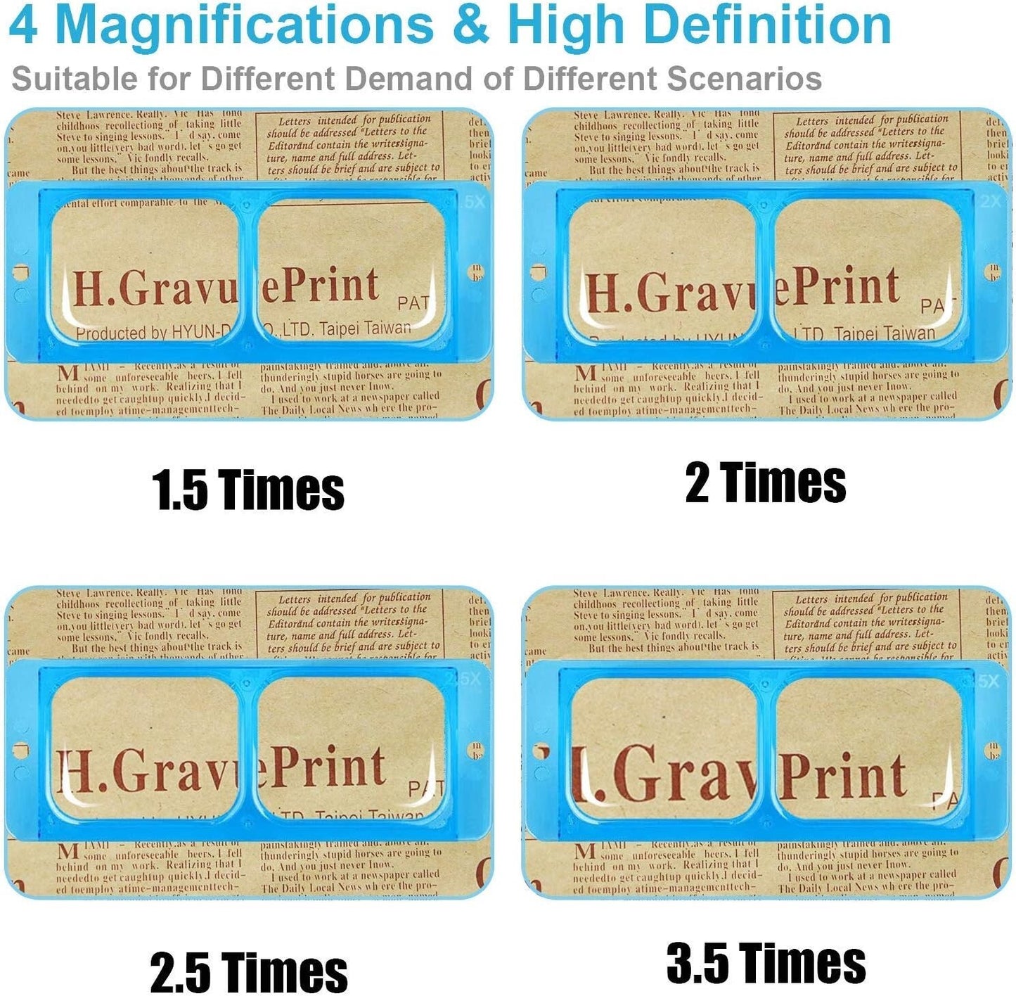 Jewelers Headband Magnifier Magnifying Glasses & 4 Lens for Reading Watch Repair