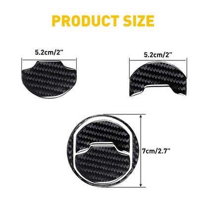 Real Carbon Fiber Interior Air Vent Outlet Cover Trim For Ford Mustang 2015-2020