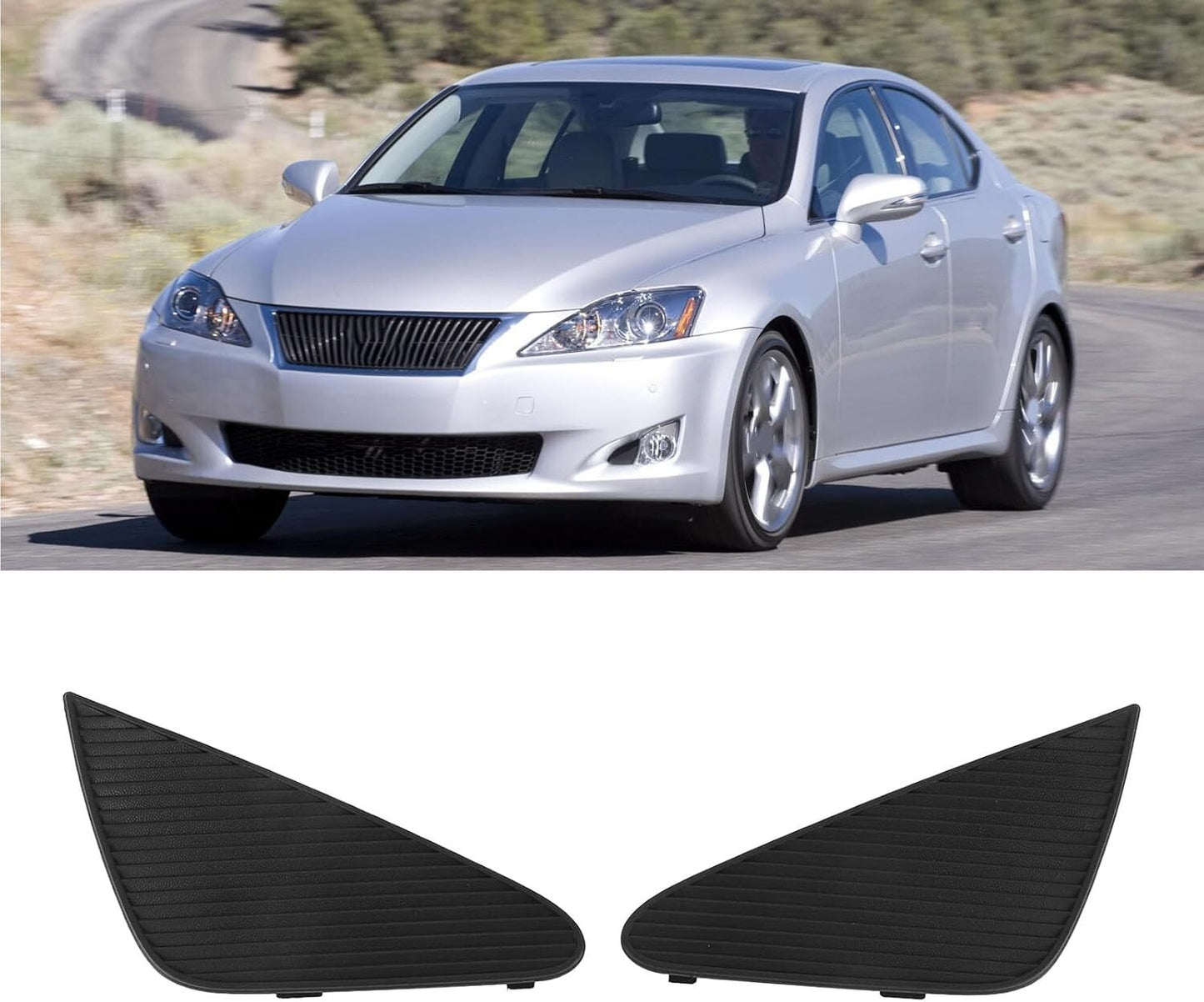 2pcs For Lexus IS IS250 IS350 06-08 Front Fog Light Lamp Cover Black Cap Trim