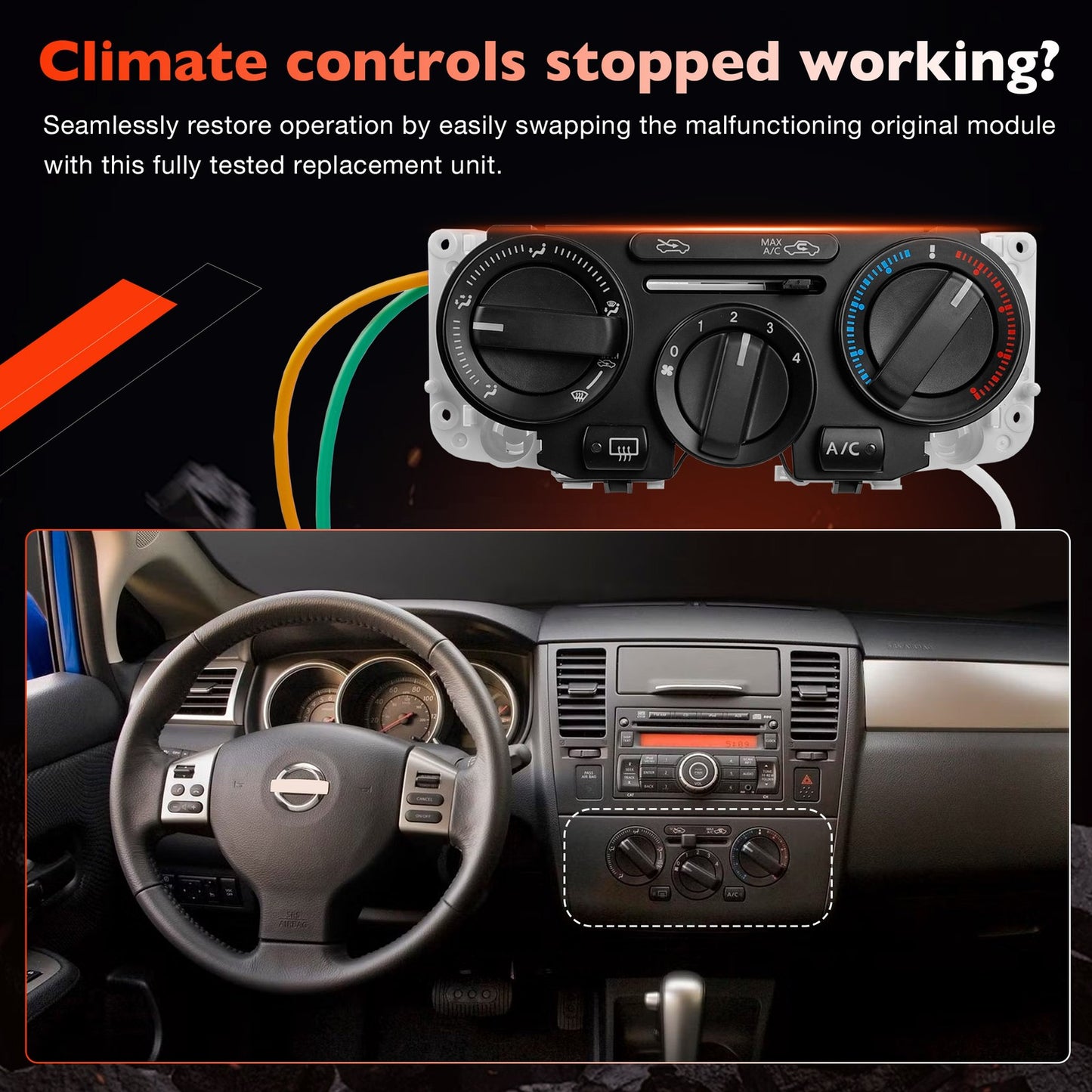 Heater A/C Climate Control Module Panel Switch For 07-11 Nissan Versa 27510EL02A
