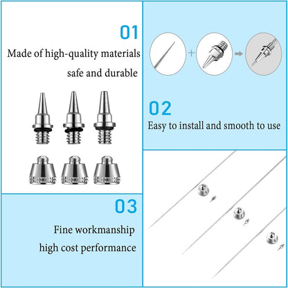For Airbrushes Spray Gun Airbrush Nozzle Needle Replacement Parts 0.2/0.3/0.5mm