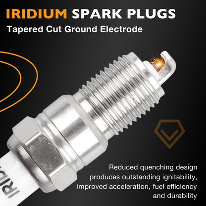 Ignition Coils & Iridium Spark Plugs w/ Wire Fit 91-01 Ford F150 Lincoln Mercury