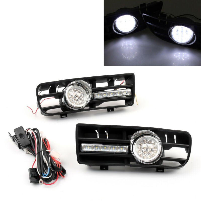 Fog Light 5 LED Front Bumper Grille DRL Lamp For 99-04 VW Golf MK4 GTI TDI USA