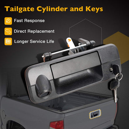 Metal Tailgate Handle w/ Lock & Camera Accessories Kit For 2007-13 Toyota Tundra