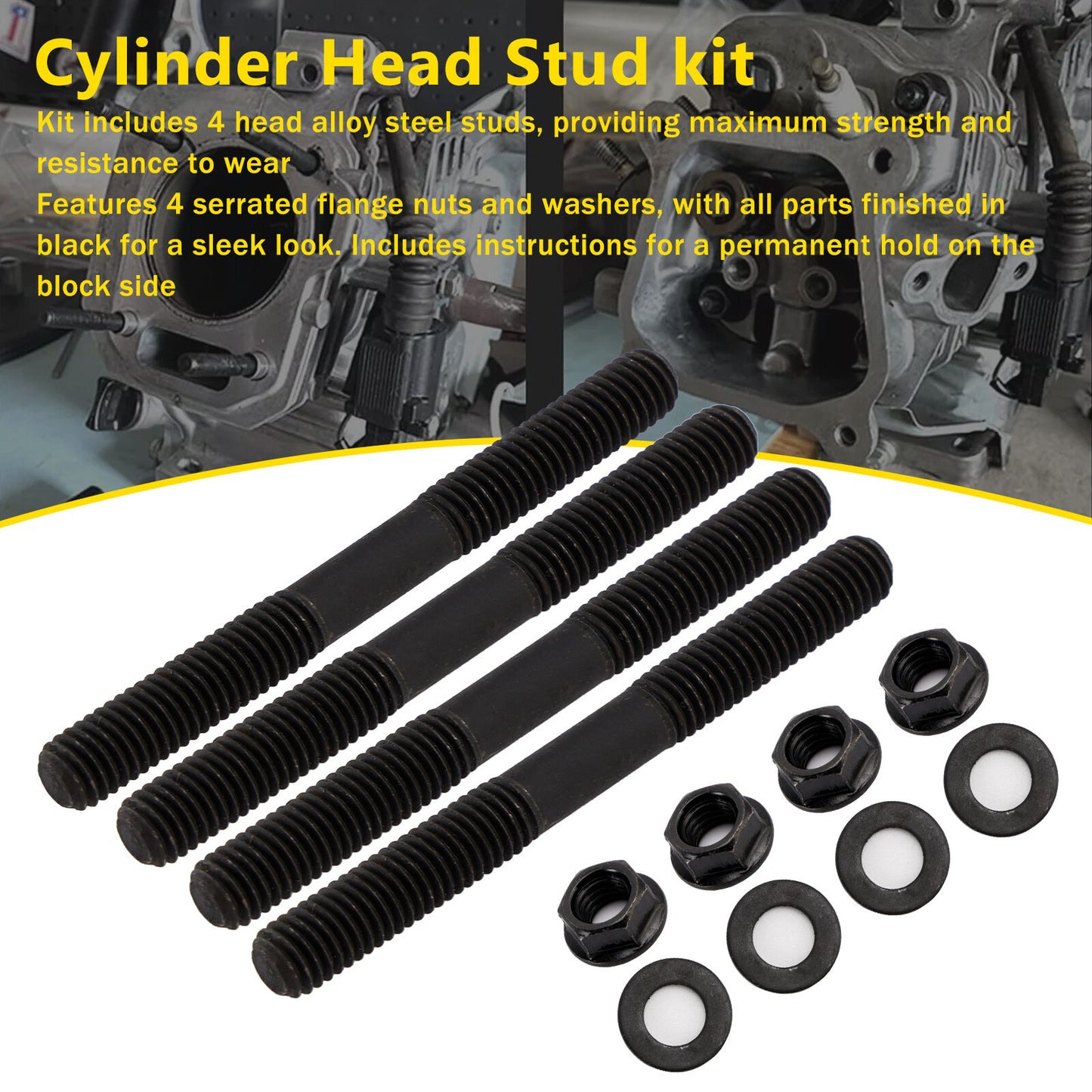Cylinder Head Stud kit For Honda GX160 GX200 Engine KT196 Go Kart CT200U BT200X