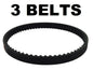 Solid Spare (3) Small Belts for Shark Navigator NV350 NV351 NV352 NV355 NV356 NV357