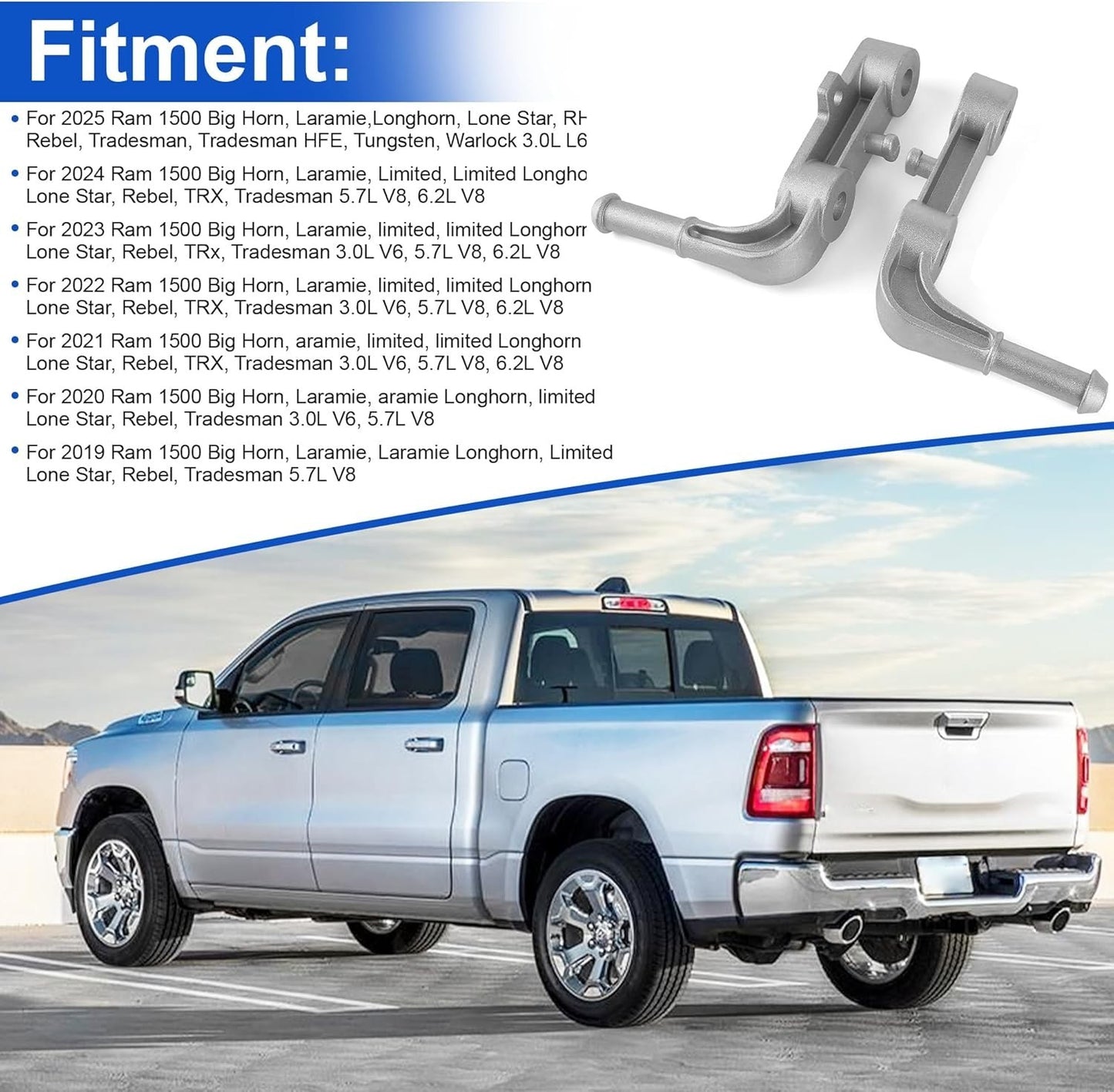 2Pcs Exhaust Bracket Left Right For Ram 1500 2019-2025 68275662AB 68395841AA