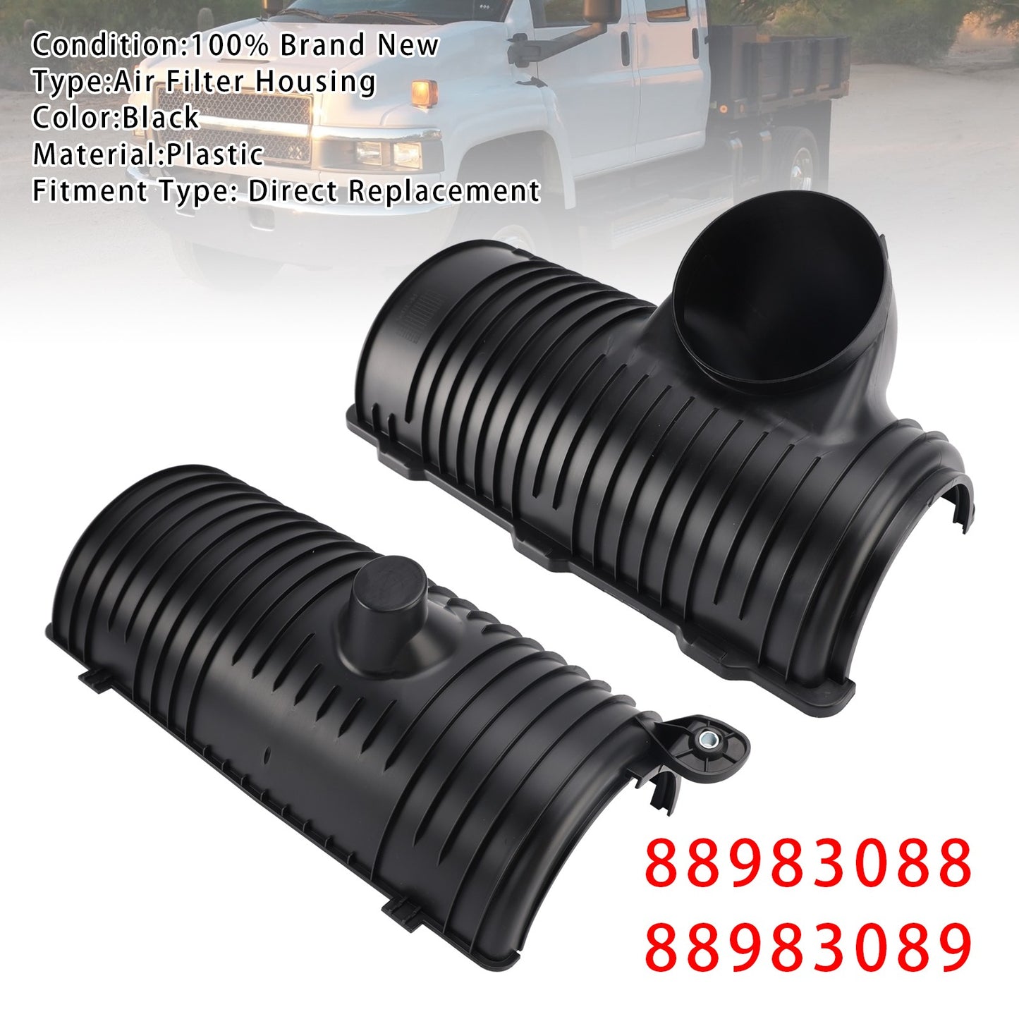 Upper & Lower Air Cleaner Box Housing For Chevrolet Kodiak GMC Topkick 88983089